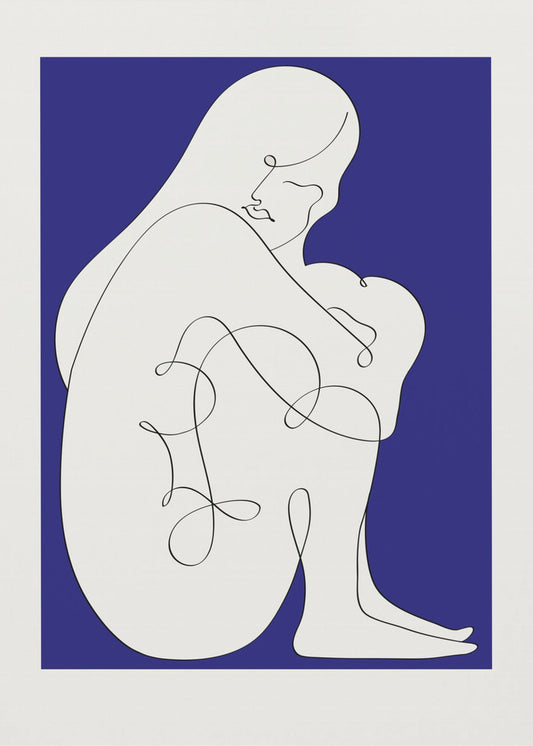 Sitzende Frau Blau | Poster