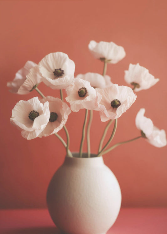 Mohnblumen in Porzellan | Leinwand