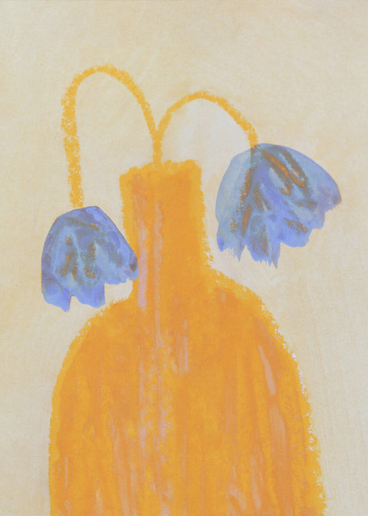 Stillleben mit einer Vase und zwei Blumen | Poster
