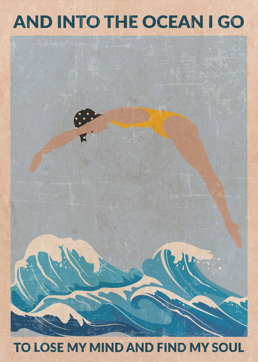 Into the Ocean (blau) Standard-Wandkunst | Leinwand