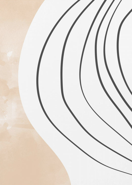 Beige Black Line Art | Poster