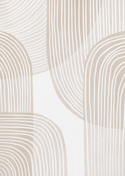 Abstract Beige Line Art | Poster