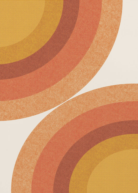 Retro Sunburst Wellen | Leinwand