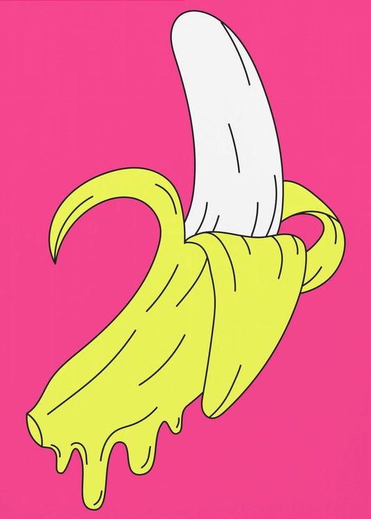 Schmelzende rosa Banane | Leinwand