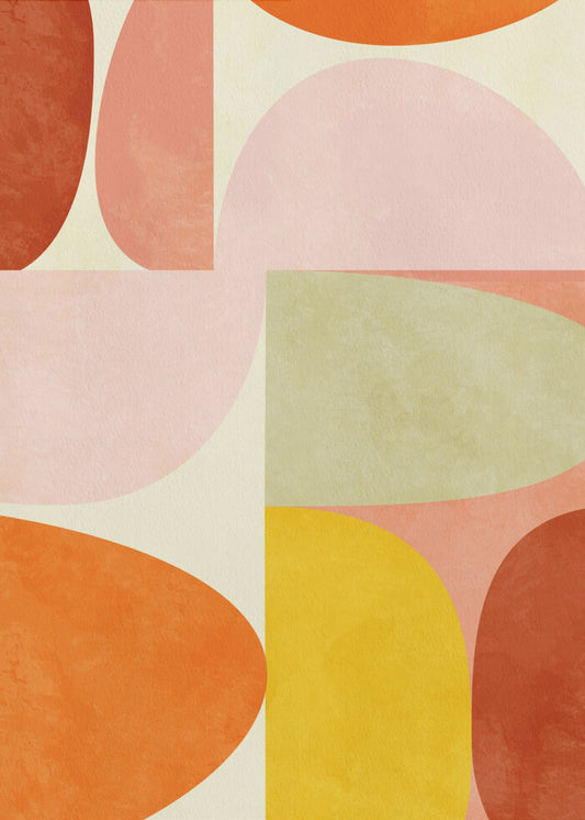 Warme Pastellgeometrie | Leinwand