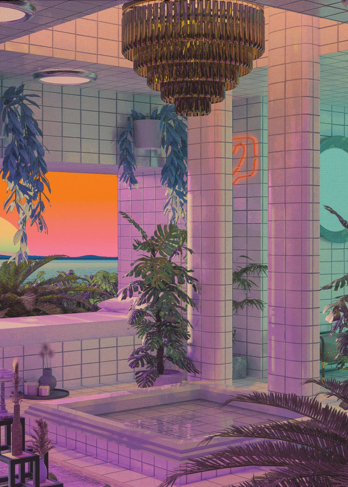 Vaporwave Pool | Leinwand
