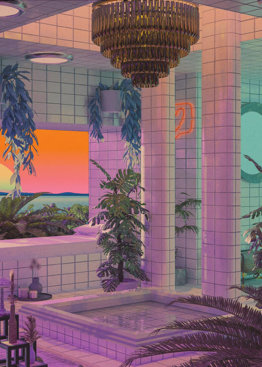 Vaporwave Pool | Leinwand