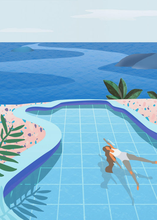 Mädchen im Pool | Poster
