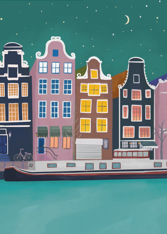 Amsterdam bei Nacht | Poster