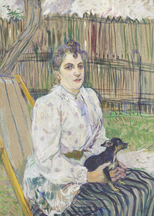 Dame mit Hund (1891) | Leinwand