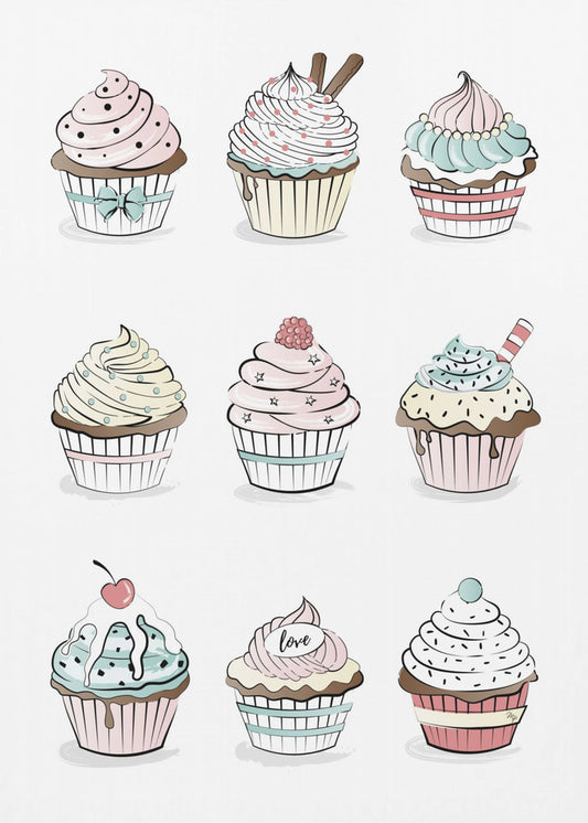 Süßes Cupcake-Medley | Leinwand