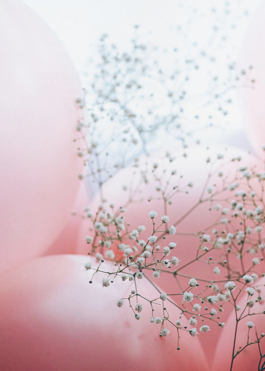 Zarte Ballons mit Blume | Leinwand