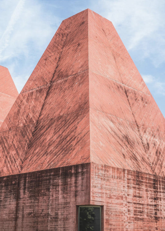 Purpurroter geometrischer Turm | Poster