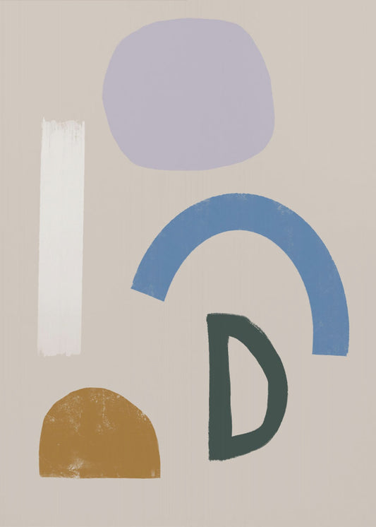 Minimalistische Formen in gedeckten Farben | Leinwand