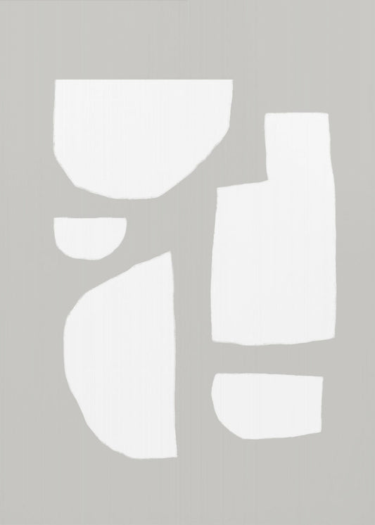 Minimalistische weiße Formen | Leinwand