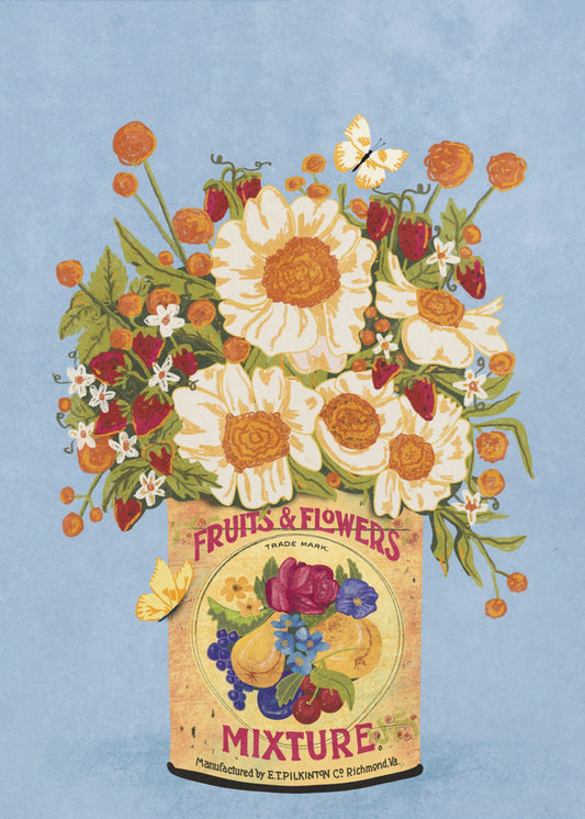Flowers In a Vintage Tea Can | Poster