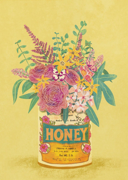 Flowers In a vintage Honey Can | Poster