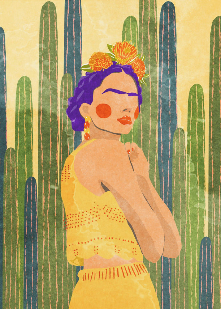 Frida und Kakteen | Poster