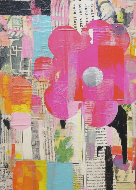 Lebendiger Collage-Traum | Leinwand