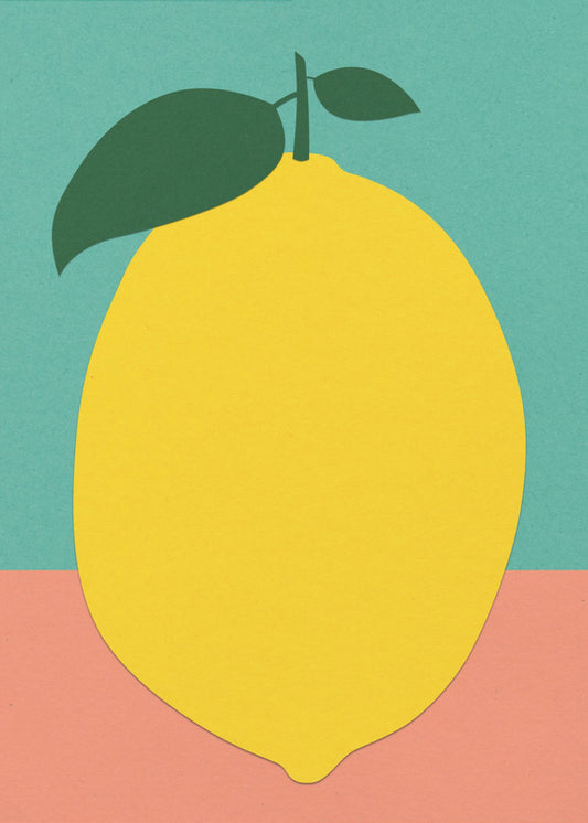 Zitrone mit zwei Blättern | Poster