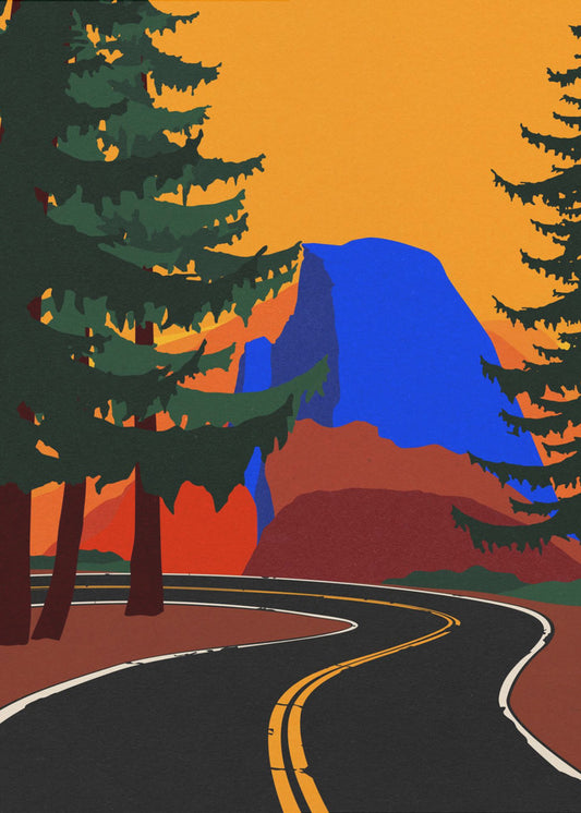 Clacier Road mit Half Dome | Poster
