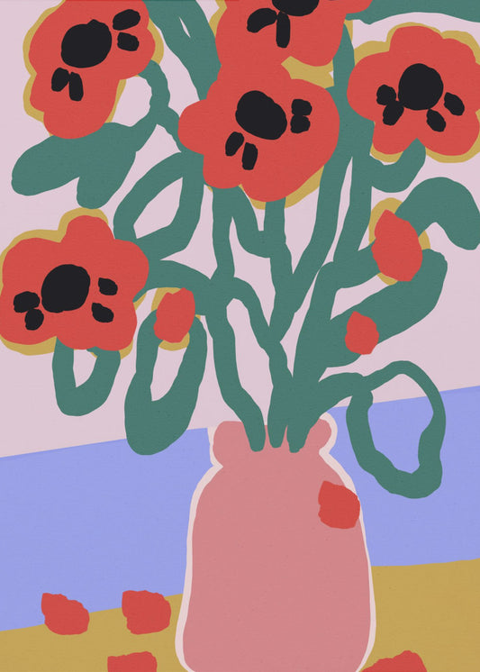 Vase mit kräftigen Blüten | Poster