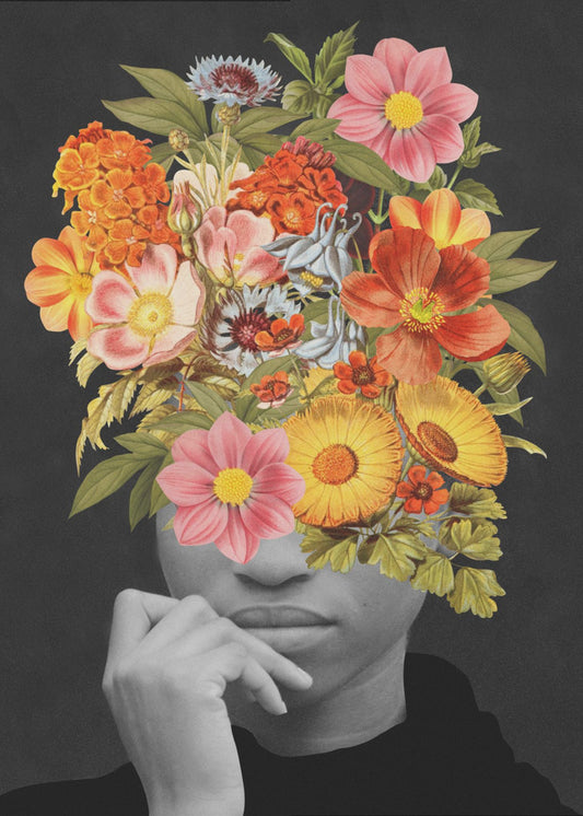 Bunter Vintage-Blumenstrauß | Poster