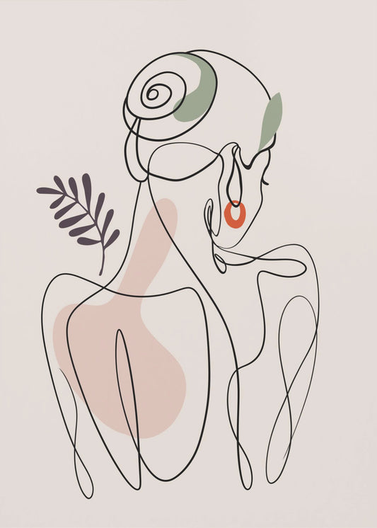 Serene Line Embrace | Leinwand