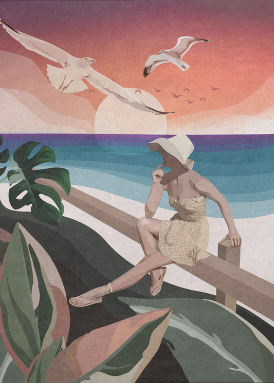 Kontemplation am Meer | Leinwand