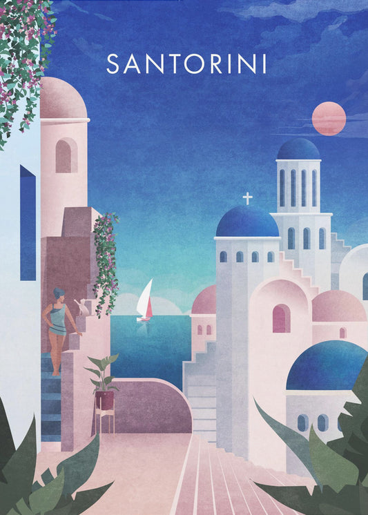 Verträumtes Santorini | Leinwand