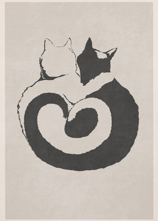 Katzenartiges Yin Yang | Leinwand