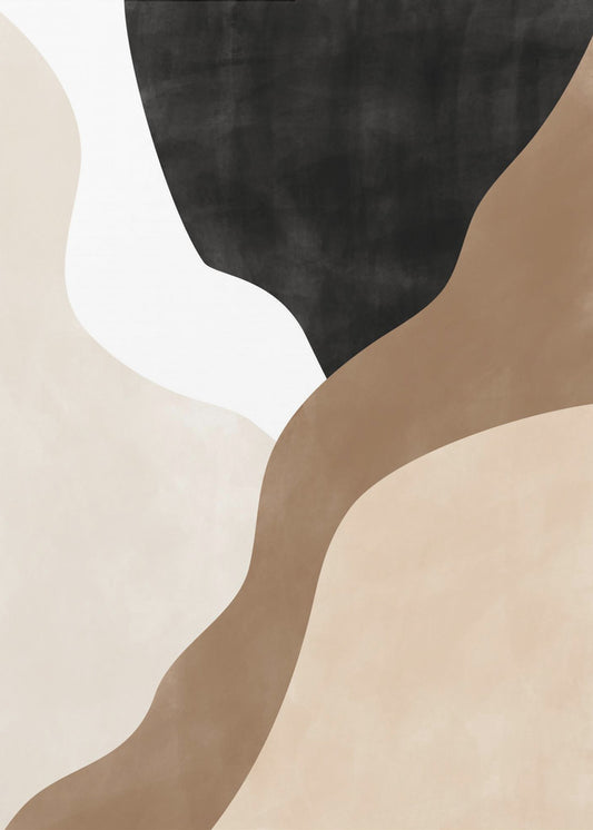 Abstrakte beige und braune Kunst | Poster