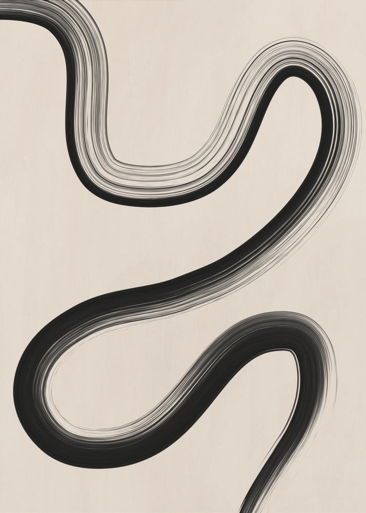 Schwarze Pinselstrichkunst | Poster