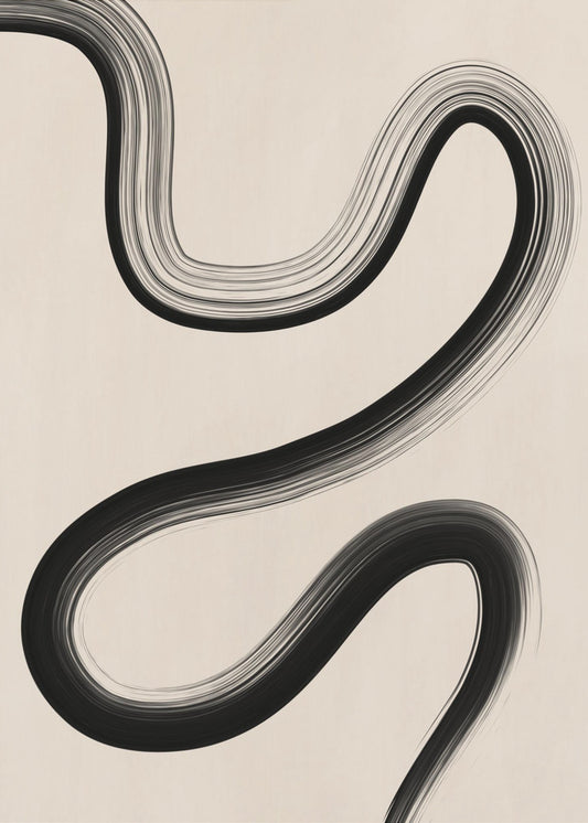 Schwarze Pinselstrichkunst | Poster