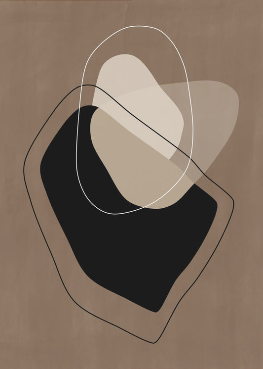 Mehrschichtige organische Formen in neutralen Tönen | Poster