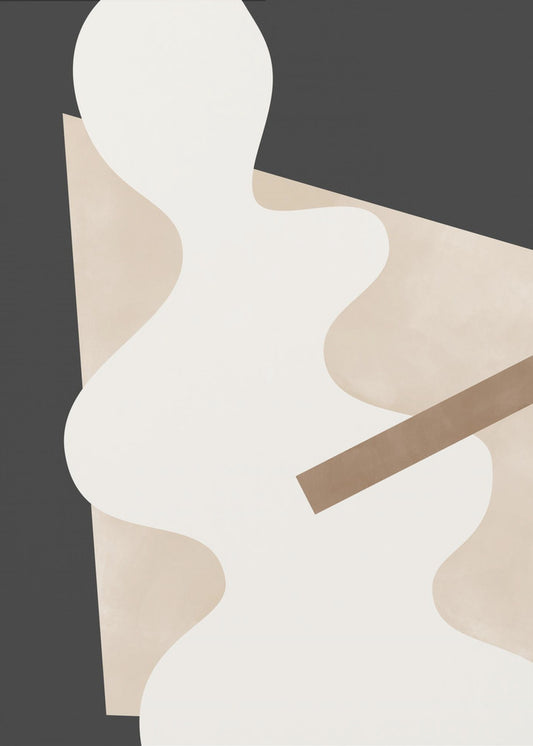 Beige Grafikkurven Kunst | Leinwand