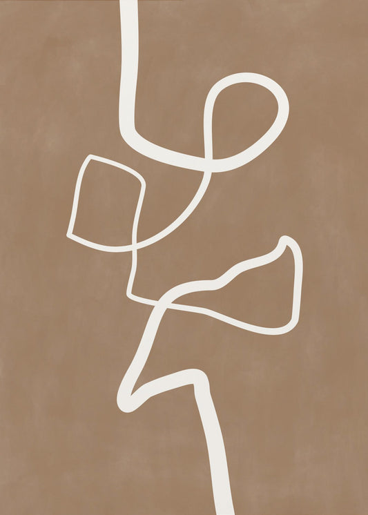 Weißes Einzellinien-Kunstwerk | Leinwand