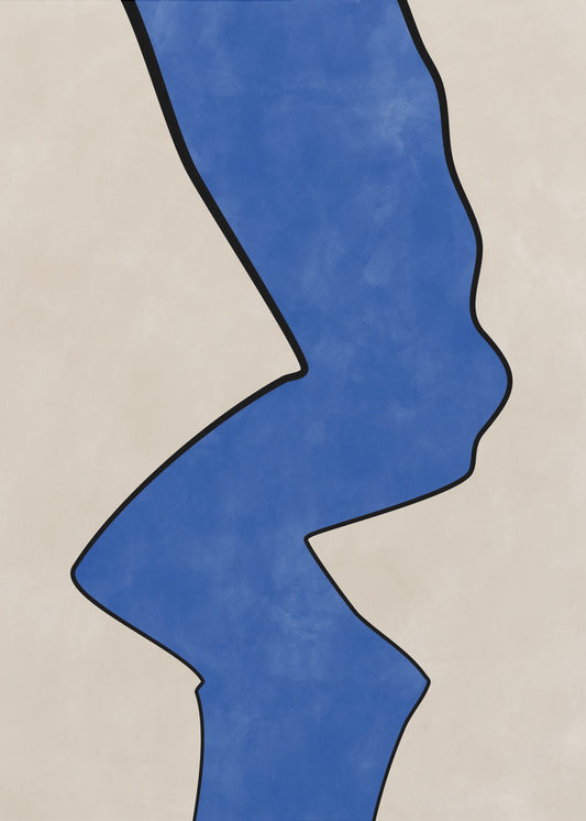 Kräftige blaue Kontur | Leinwand