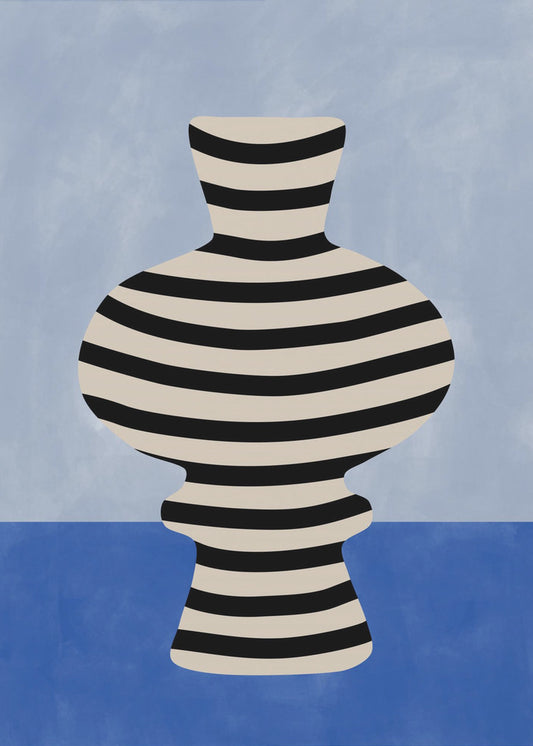 Gestreifte Vase Illusion | Leinwand