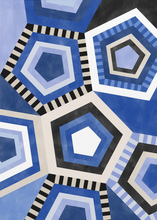 Geometrisches Muster mit sechseckiger Form | Leinwand