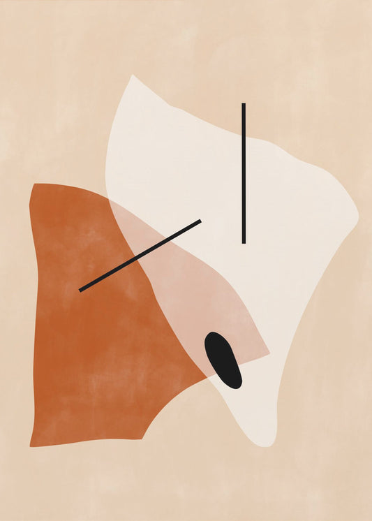 Geometrische Formen in Erdtönen | Poster