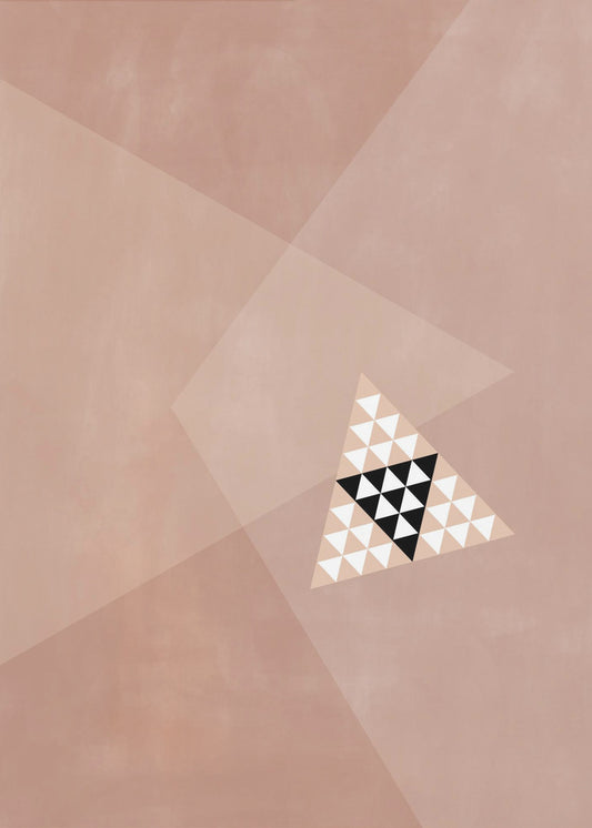 Geometrisches Design mit zentralem Dreiecksmuster | Leinwand