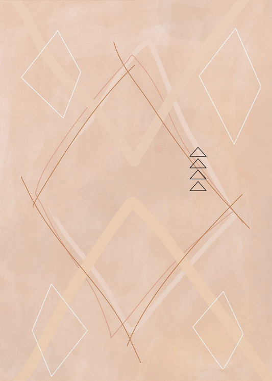 Abstrakte geometrische Kunst Beigetöne | Leinwand