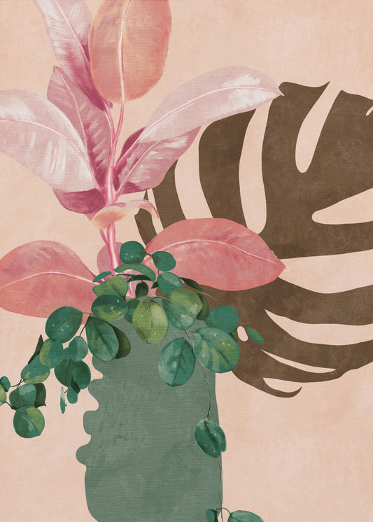 Leaves More 6 Pink | Poster