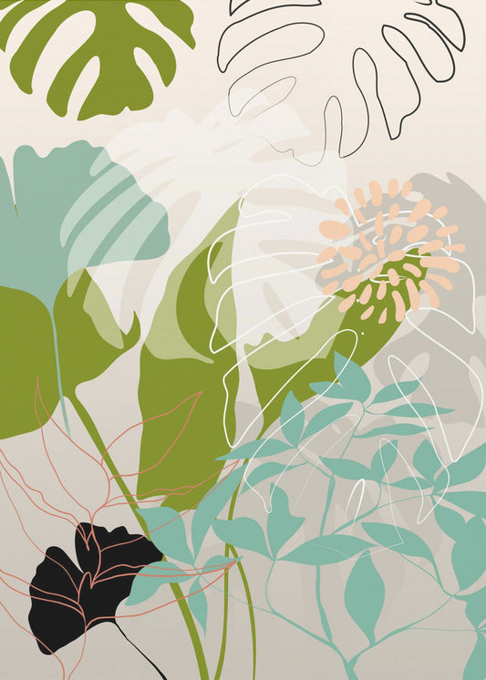 Leaves Line Boho3 Kopie | Leinwand