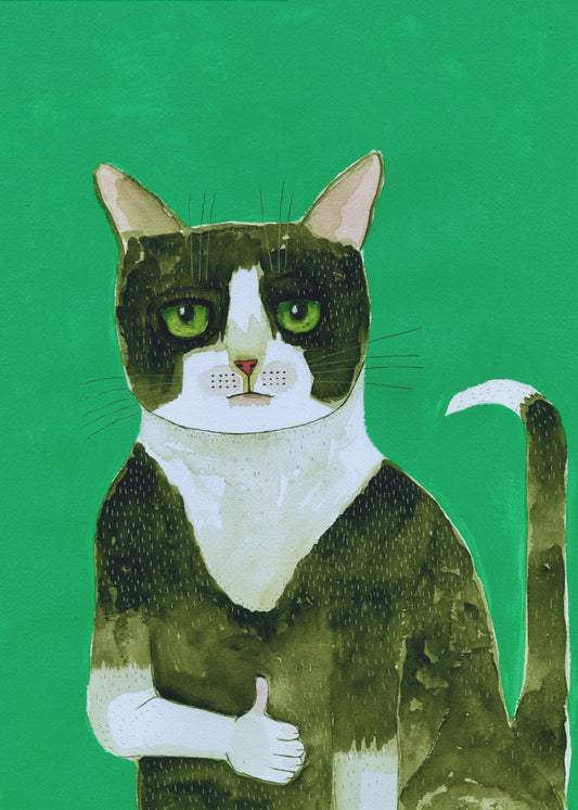 Smoking-Katze Daumen hoch | Poster