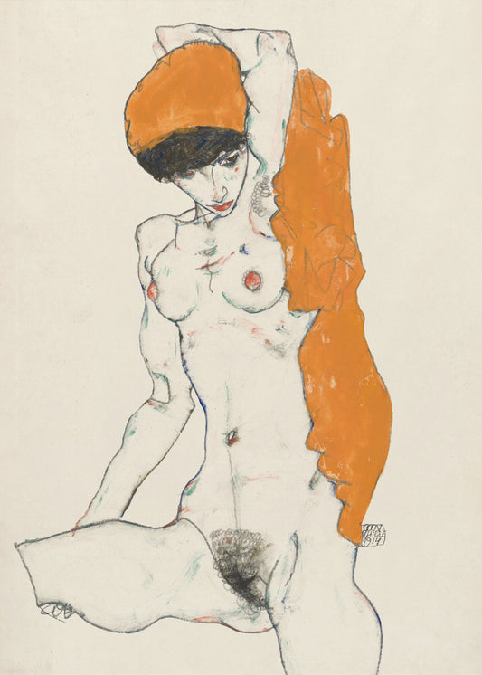 Standing Nude With Orange Drapery 1914 | Canvas