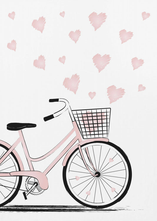 Fahrrad mit Herzen | Leinwand
