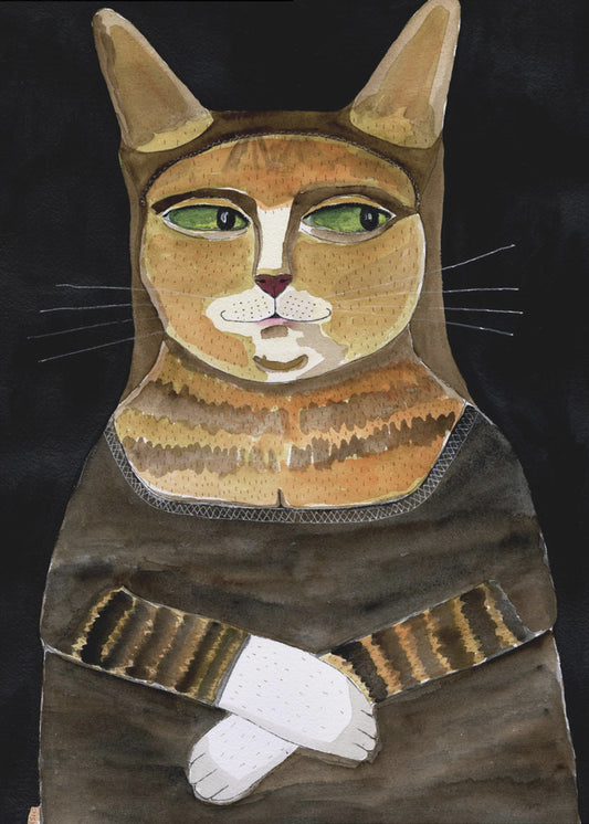 Mona Lisa Katze Lustiger Katzenhumor Ingwer Orange Katze | Poster