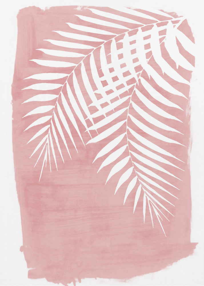 Rosa Palmblätter-Laub-Silhouette Poster